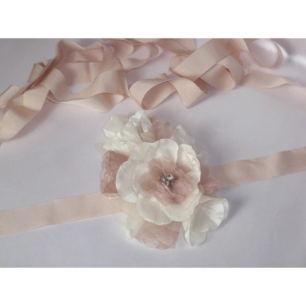 Blush bridal belt,blush belt, bridal  wedding  blush floral belt sash